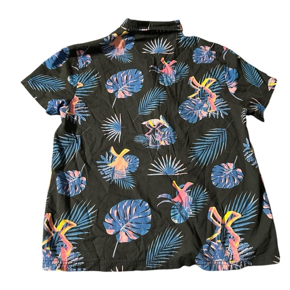 Dutch Bros mens medium button down hawaiian black shirt - Picture 2 of 4